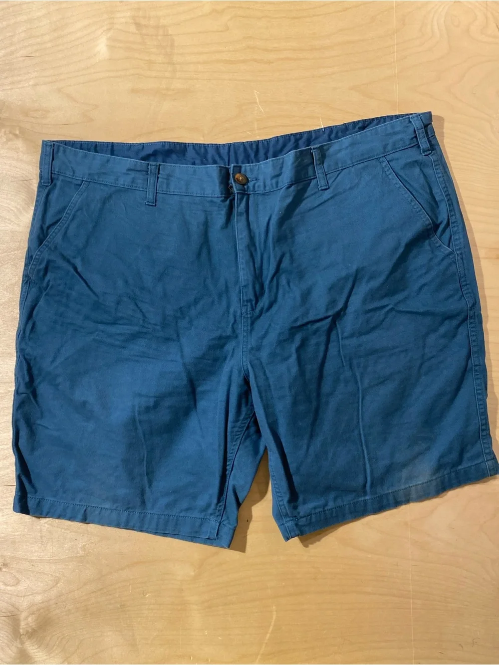 Faded Glory Teal Blue Flat Front Cotton Shorts 46 (SX)
